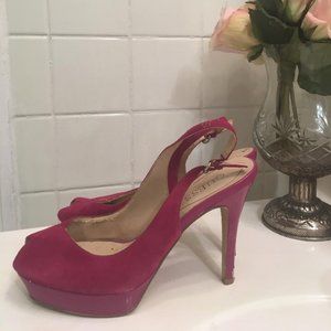 Fuschia Suede Pumps